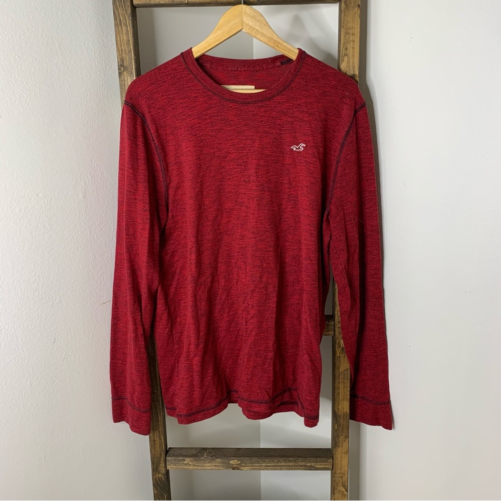 Hollister Men's Red Long Sleeve Shirt Size L